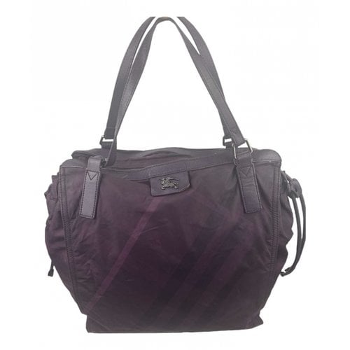 Pre-owned Burberry Cloth Handbag In Purple