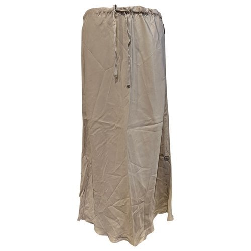 Pre-owned Moncler Maxi Skirt In Beige