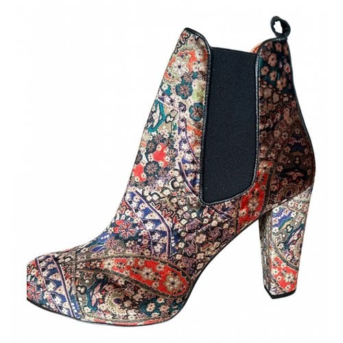 Pre-owned Penelope Chilvers Velvet Boots In Multicolour