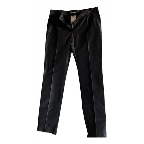 Pre-owned Dolce & Gabbana Velvet Trousers In Black