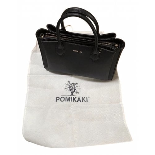Pre-owned Pomikaki Leather Handbag In Black