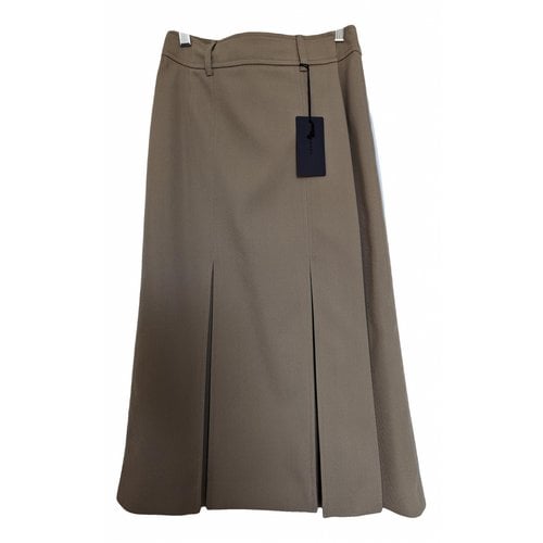 Pre-owned Prada Wool Mid-length Skirt In Beige