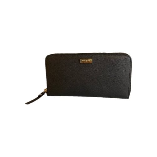 Pre-owned Kate Spade Leather Card Wallet In Black