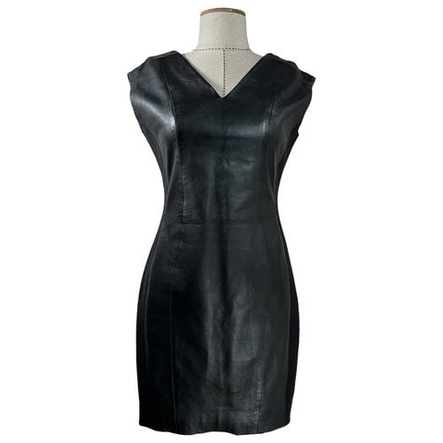 Pre-owned Stand Studio Leather Mid-length Dress In Black