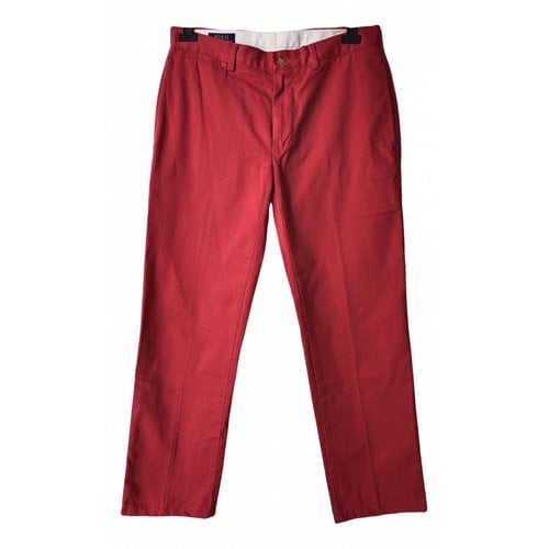 Pre-owned Polo Ralph Lauren Trousers In Burgundy