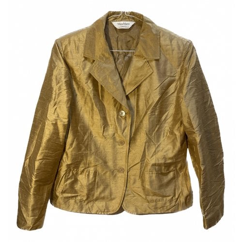 Pre-owned Max Mara Silk Blazer In Gold