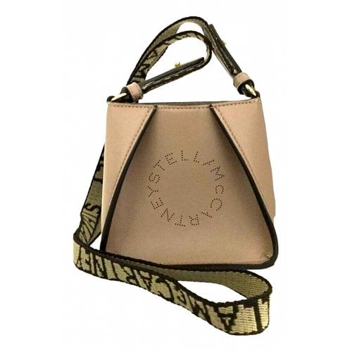 Pre-owned Stella Mccartney Logo Leather Handbag In Brown