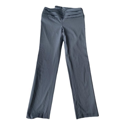 Pre-owned Patrizia Pepe Linen Straight Pants In Black
