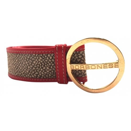 Pre-owned Borbonese Leather Belt In Red