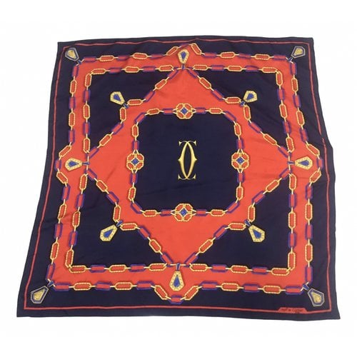 Pre-owned Cartier Silk Scarf In Red