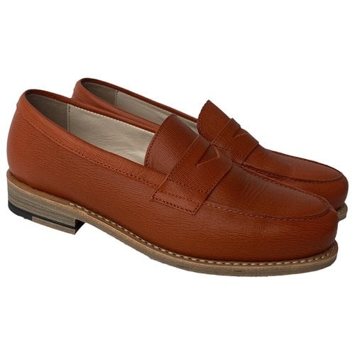 Pre-owned Paraboot Leather Flats In Orange