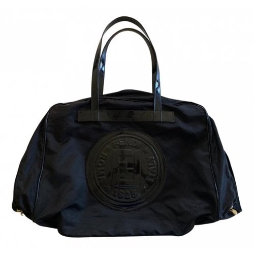 Pre-owned Fendi Cloth 24h Bag In Black