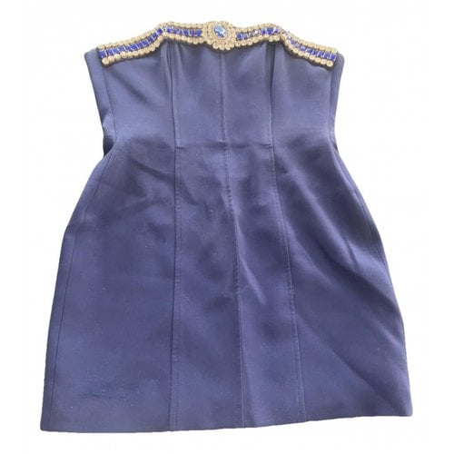 Pre-owned David Koma Mini Dress In Blue