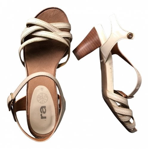 Pre-owned Rare Leather Sandals In Beige