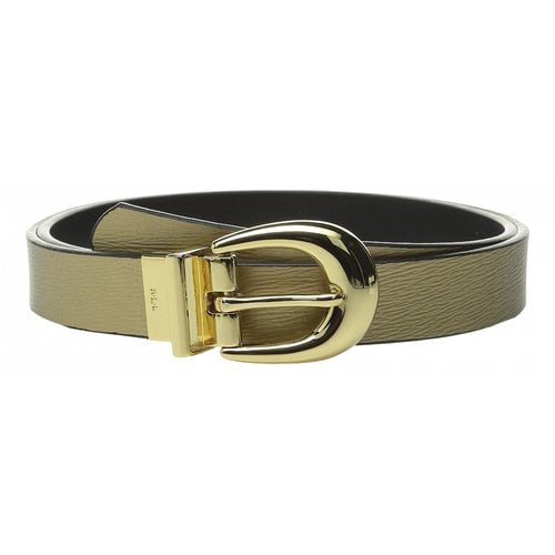 Pre-owned Lauren Ralph Lauren Leather Belt In Gold