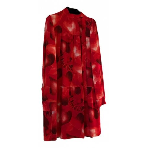 Pre-owned Valentino Silk Dress In Red