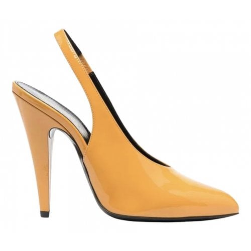 Pre-owned Saint Laurent Patent Leather Heels In Yellow