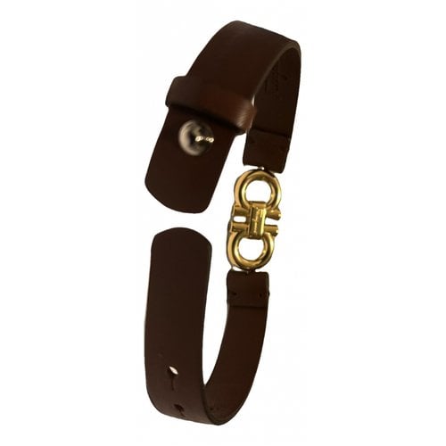 Pre-owned Ferragamo Leather Bracelet In Brown