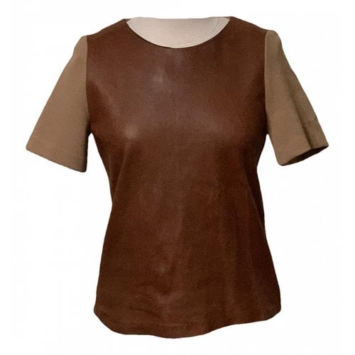 Pre-owned Claudie Pierlot Leather Tunic In Camel