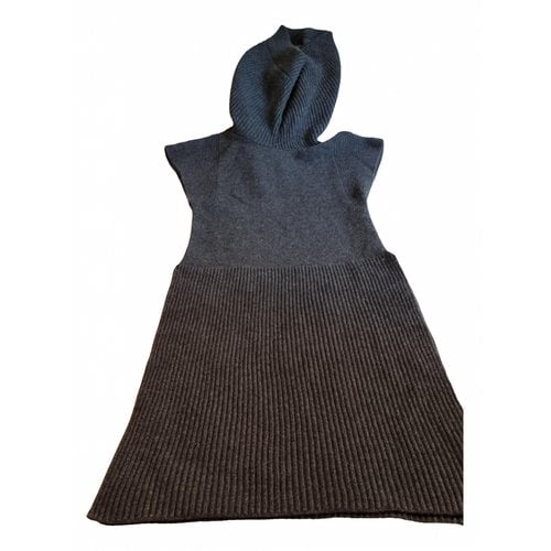 Pre-owned Kenzo Wool Maxi Dress In Grey