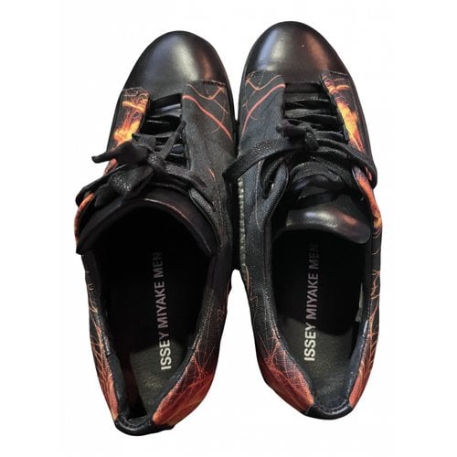 Pre-owned Issey Miyake Cloth Lace Ups In Black