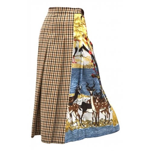 Pre-owned Max Mara Wool Mid-length Skirt In Multicolour