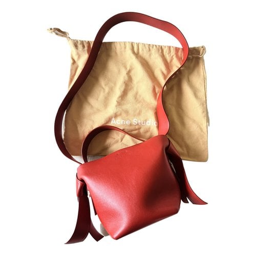 Pre-owned Acne Studios Musubi Leather Crossbody Bag In Red