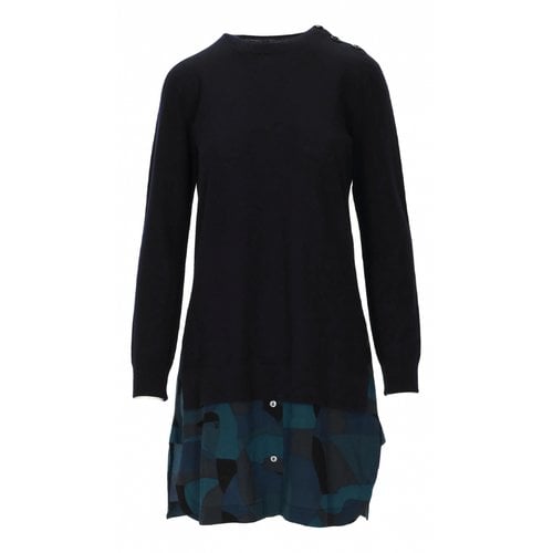 Pre-owned Louis Vuitton Wool Dress In Navy