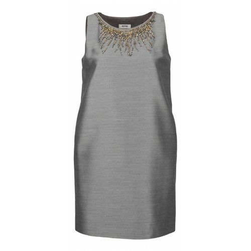 Pre-owned Moschino Wool Dress In Grey