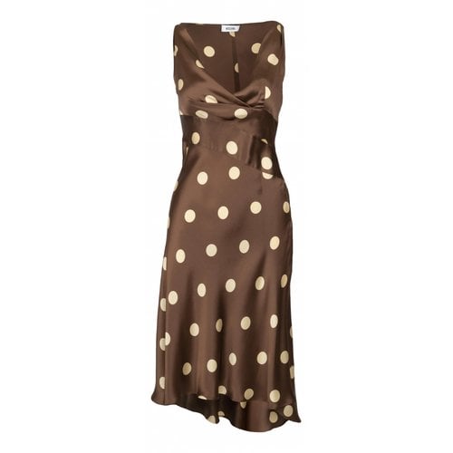Pre-owned Moschino Silk Dress In Brown