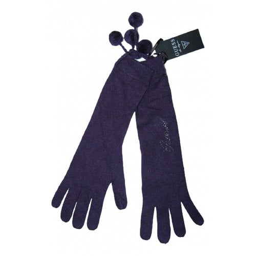 Pre-owned Guess Long Gloves In Blue