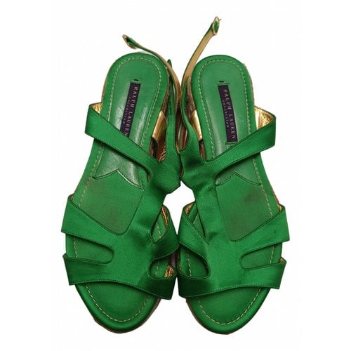 Pre-owned Ralph Lauren Cloth Sandal In Green