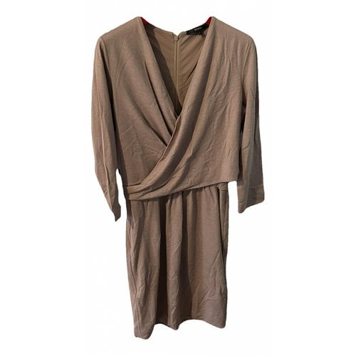 Pre-owned Gucci Wool Mid-length Dress In Camel