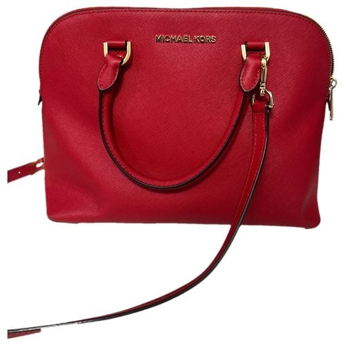Pre-owned Michael Kors Cindy Leather Crossbody Bag In Red