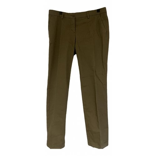 Pre-owned Etro Straight Pants In Khaki