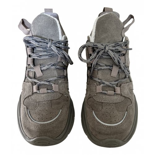 Pre-owned Isabel Marant Kindsay Leather Trainers In Grey