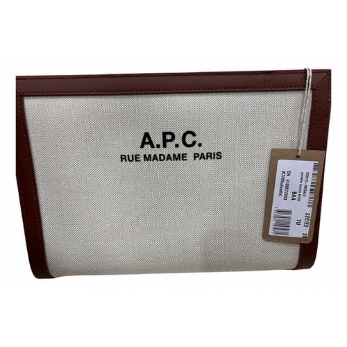 Pre-owned Apc Leather Clutch Bag In Beige