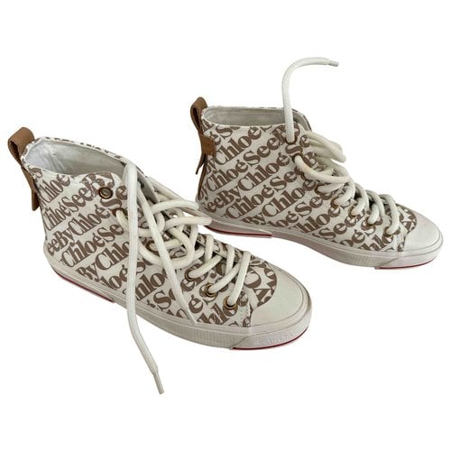 Pre-owned See By Chloé Cloth Trainers In White