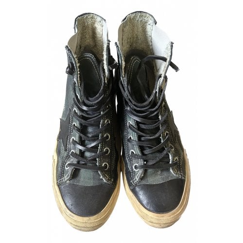 Pre-owned Golden Goose V- Star 1 Cloth Trainers In Green