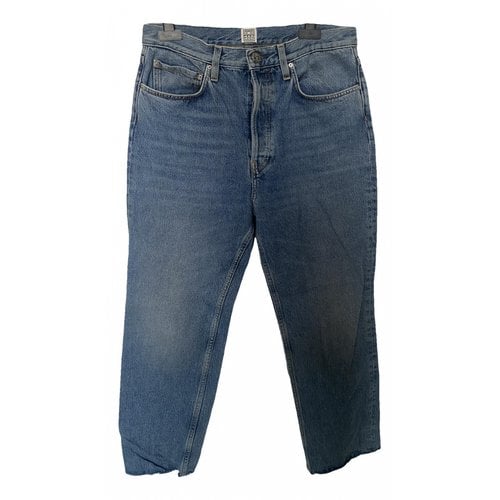 Pre-owned Totême Straight Boyfriend Jeans In Blue