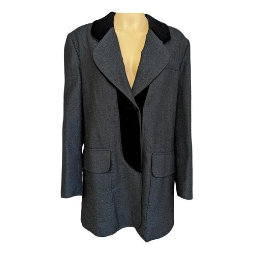 Pre-owned Fendi Wool Short Vest In Grey