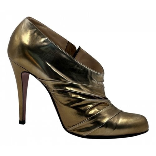 Pre-owned Christian Louboutin Leather Heels In Metallic