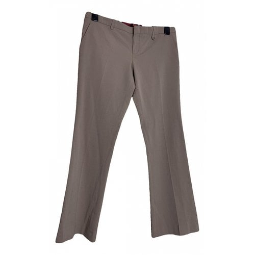 Pre-owned Gucci Wool Trousers In Beige