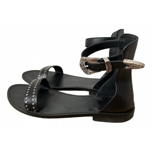 Pre-owned Zadig & Voltaire Leather Sandal In Black