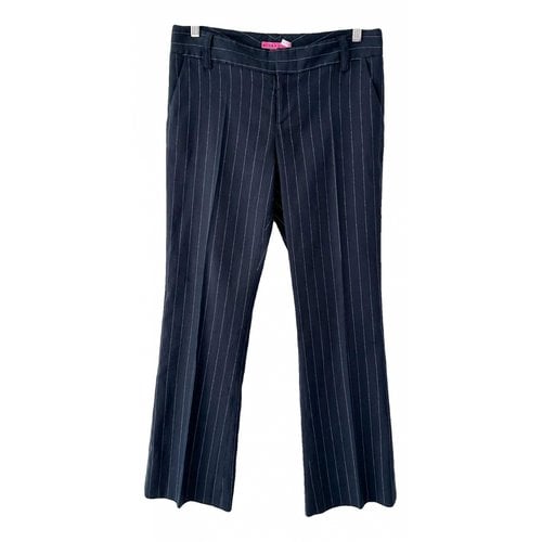Pre-owned Alice And Olivia Linen Trousers In Blue