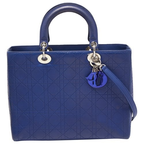 Pre-owned Dior Leather Tote In Blue