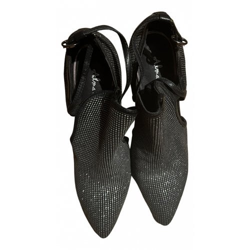Pre-owned Alma En Pena Glitter Heels In Black