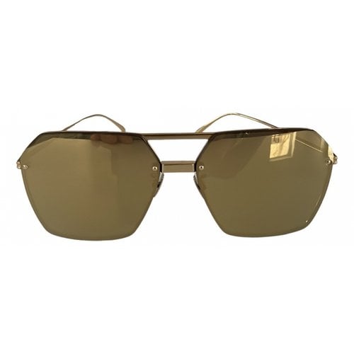 Pre-owned Bottega Veneta Oversized Sunglasses In Gold