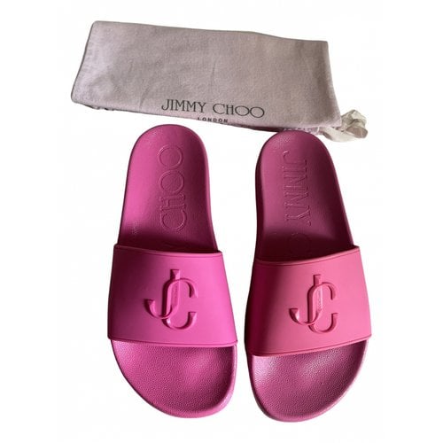 Pre-owned Jimmy Choo Flip Flops In Pink