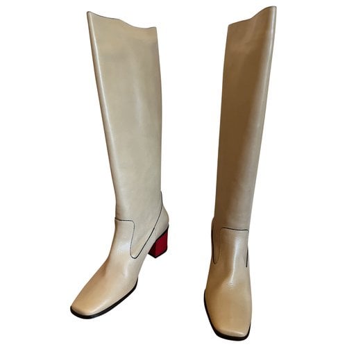 Pre-owned Marni Leather Boots In Beige